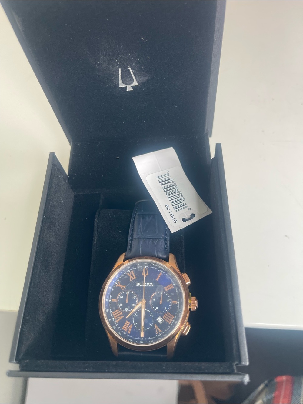 Bulova Rose Gold Case Blue Dial Men's Chronograph Watch